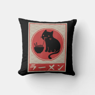 Vintag Kawaii Cat Ramen Anime japanische Gift Girl Kissen