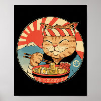 Vintag Kawaii Ramen Cat Neko Anime Japanese Noodl