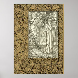 Vintag Kelmscott Press William Morris Border Poster