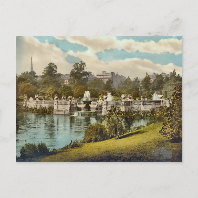 Vintag Kensington Gardens London England Postkarte (Vorderseite)