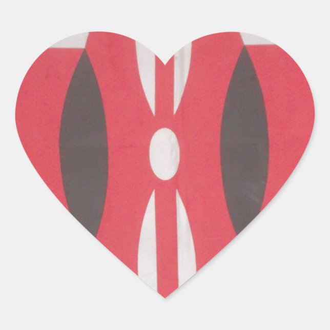 Vintag Kenya Flag Harambe Design Herz-Aufkleber (Vorderseite)