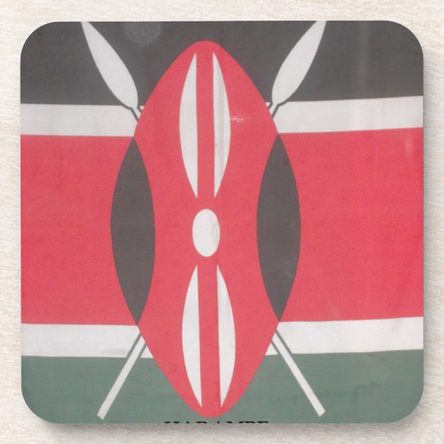 Vintag Kenya Flag Harambe Design Untersetzer (Vorderseite)