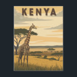 Vintag Kenya Travel - Afrikanische Giraffe Postkarte<br><div class="desc">Mit dieser Vintage Reise-Postkarte, die eine atemberaubende Abbildung einer Giraffe in Kenia darstellt, können Sie das Wesen des afrikanischen Abenteuers erfassen. Diese Postkarte ist perfekt für Sammler, Reisende und Naturliebhaber geeignet und bringt eine Touch von Nostalgie und exotischem Charme in Ihre Korrespondenz. Diese Postkarte ist ideal, um Grußkarten zu versenden...</div>