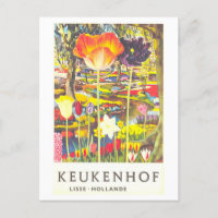 Vintag Keukenhof Holland Tulip Travel Poster