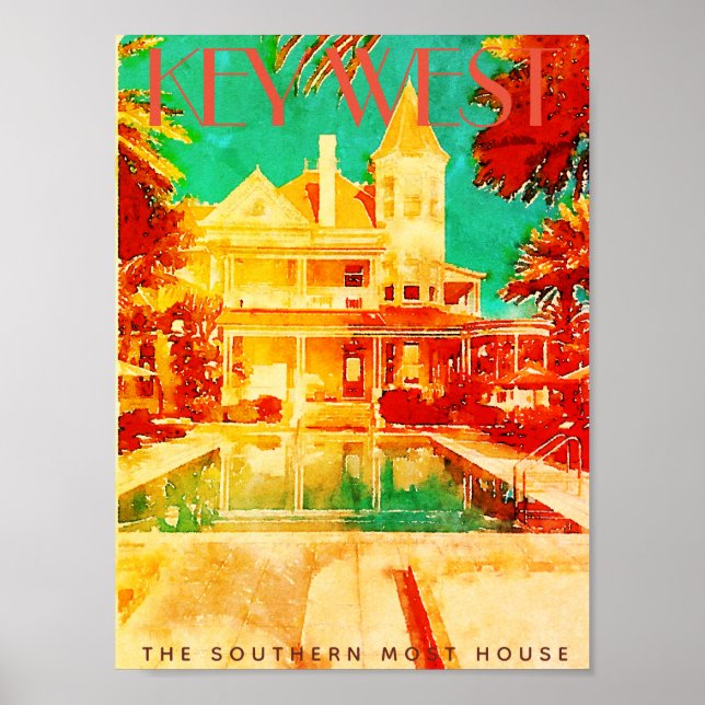 Vintag Key West Travel Poster (Vorne)