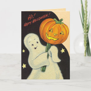 Vintag Kids Halloween Card Karte
