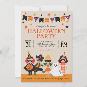 Vintag Kids Halloween-Party Einladung