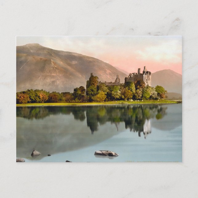 Vintag Kilchurn Castle Scotland Postkarte (Vorderseite)