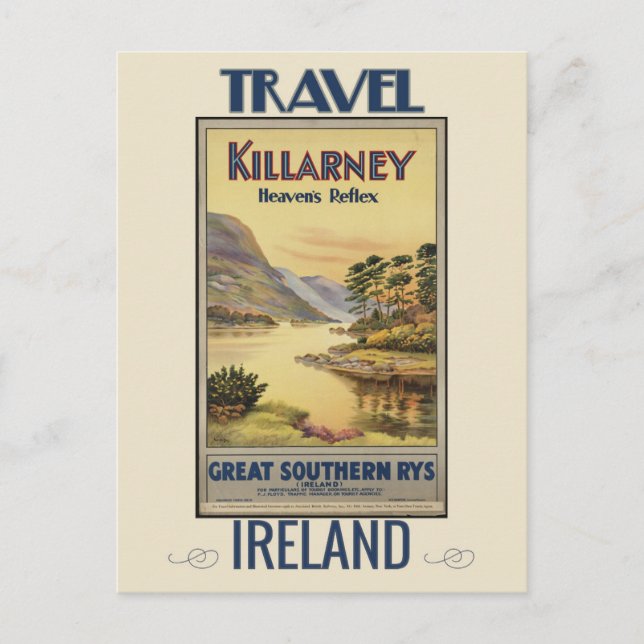 Vintag Killarney Irland Reisen Postkarte (Vorderseite)