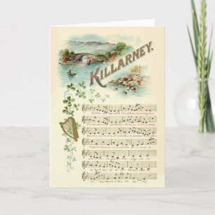 Vintag Killarney Song St. Patrick's Day Card Karte