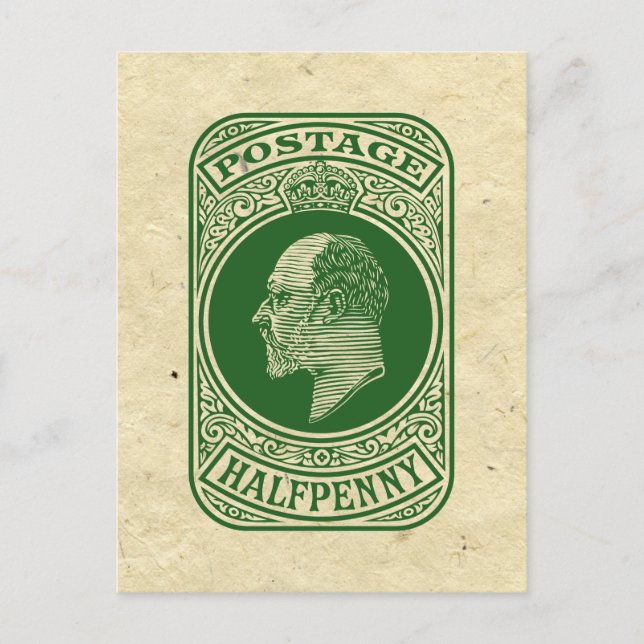 Vintag King Edward VII Prepaid Envelope Halfpenny Postkarte (Vorderseite)