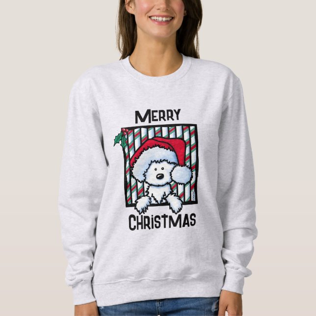 Vintag-KiniArt Westie Dog Weihnachten Sweatshirt (Vorderseite)