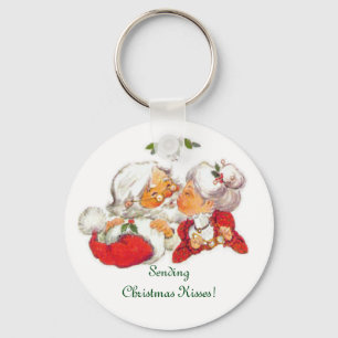 Vintag Kissing Santa Schlüsselanhänger