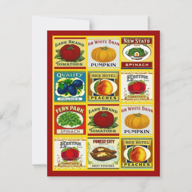 Vintag Kitchen Labels Bridal Dusche Einladungen (Vorderseite)