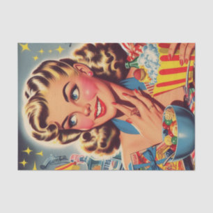 Vintag Kitsch Girl Seidenpapier