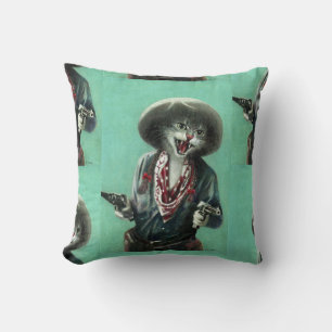 Vintag Kitten Cowgirl Cushion, Kissen