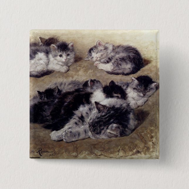 Vintag Kitten-Taste Button (Vorderseite)