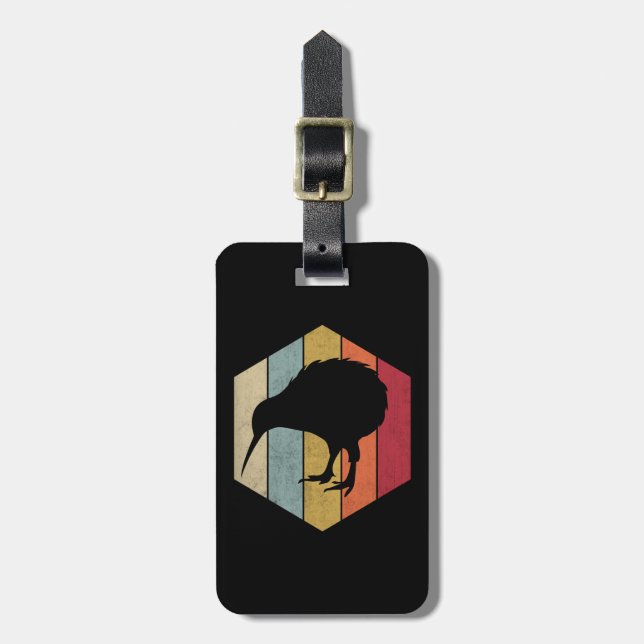 Vintag Kiwi Bird Lover Neuseeland Kiwi Bird Gepäckanhänger (Vorderseite vertikal)