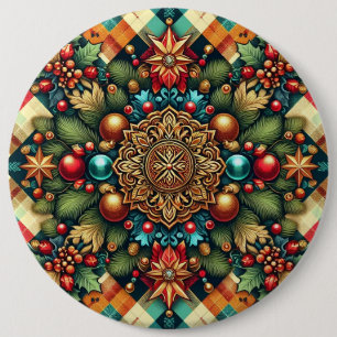 Vintag/klassisch farbenfrohe Weihnachten Button