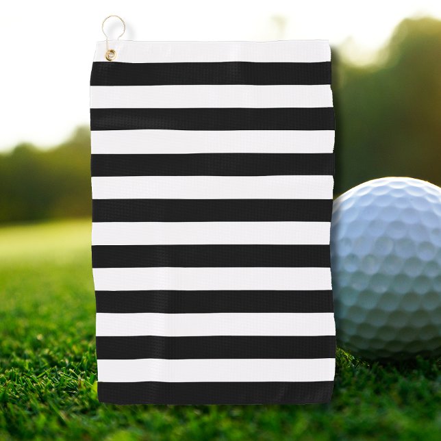 Vintag klassische schwarz-weiße Streifen Golfhandtuch (Von Creator hochgeladen)