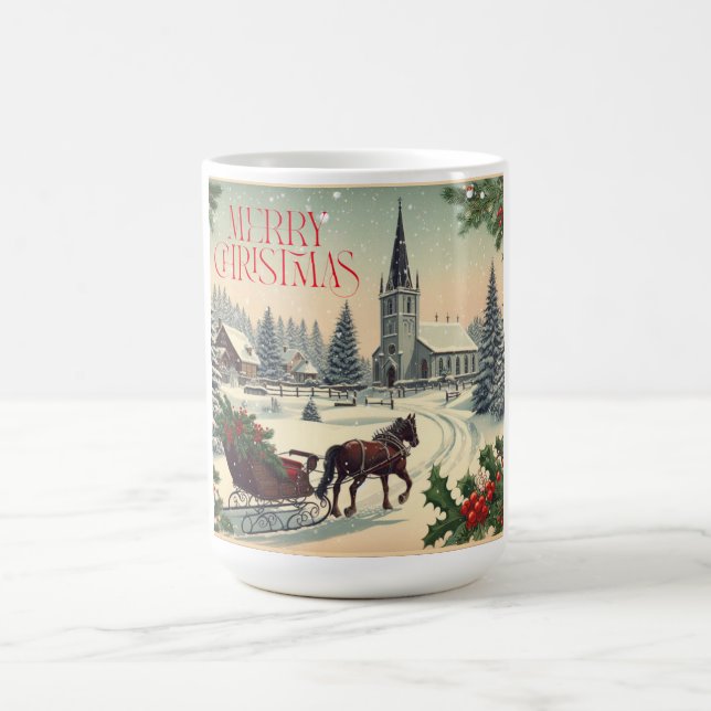 Vintag/klassische Weihnachtsszene Kaffeetasse (Mittel)