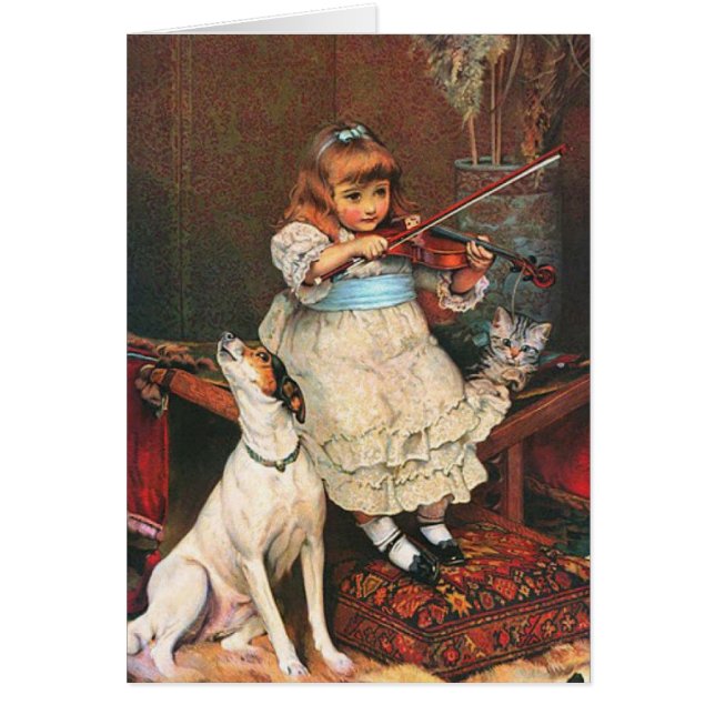 Vintag - kleiner Violinist u. Heulenhund, (Vorne)