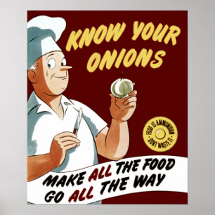 Vintag Know Your Onions Koch Poster