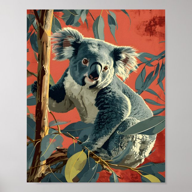 Vintag Koala: Zeitloser Wildtierarm Poster (Vorne)