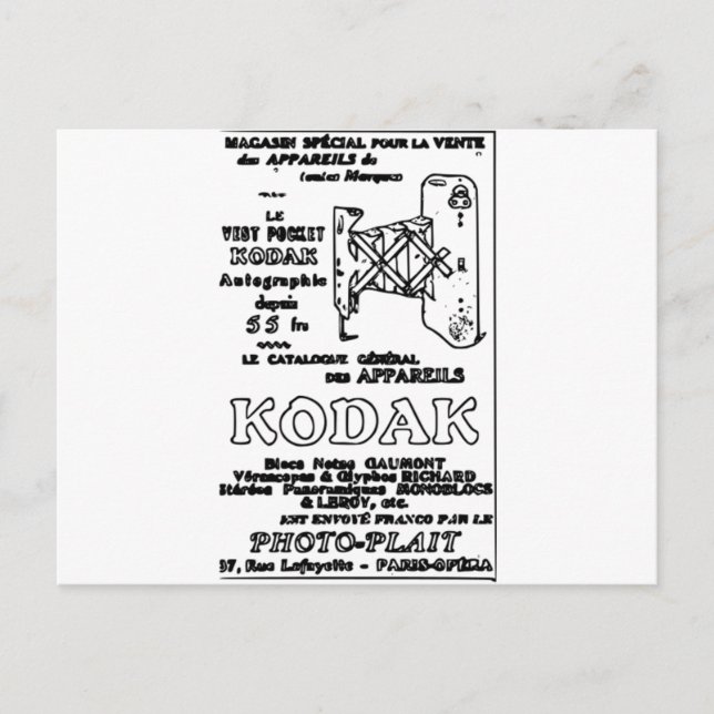 Vintag Kodak Advert Postkarte (Vorderseite)