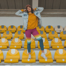 Vintag kontrast Leggings