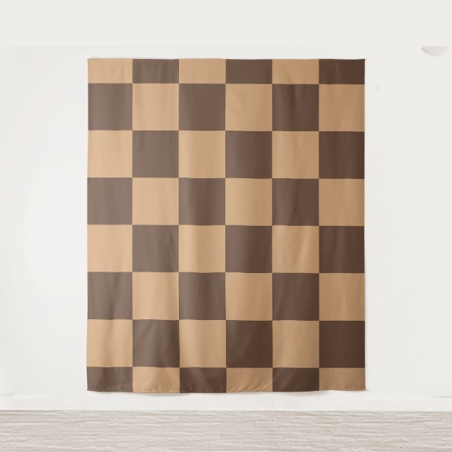 Vintag kontrolliert in Warm Browns Wandteppich (Vorderseite)