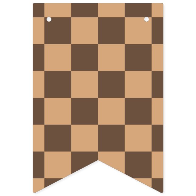 Vintag kontrolliert in Warm Browns Wimpelkette (Erste Fahne)