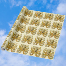 Vintag Kraken, Octopus Gamochonia, Ernst Haeckel