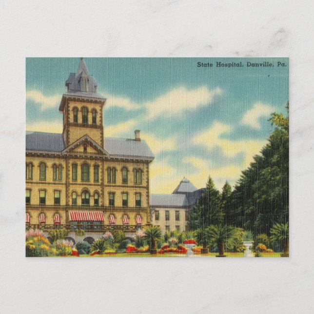 Vintag, Krankenhaus, Danville, Pennsylvania Postkarte (Vorderseite)