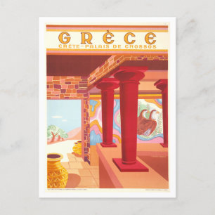 Vintag Kreta, Griechenland, Reiseplakat Postkarte