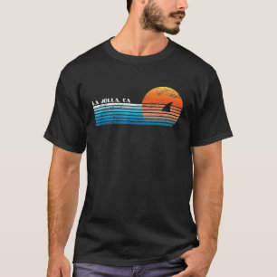 Vintag La Jolla CA Retro 80er Shark Fin Sunset T-Shirt