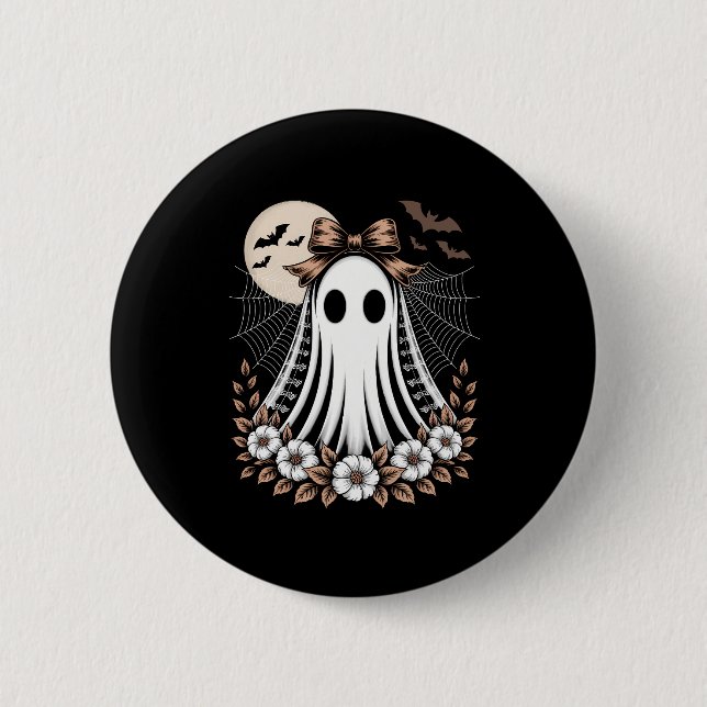 Vintag Lace Ghost Halloween Button (Vorderseite)