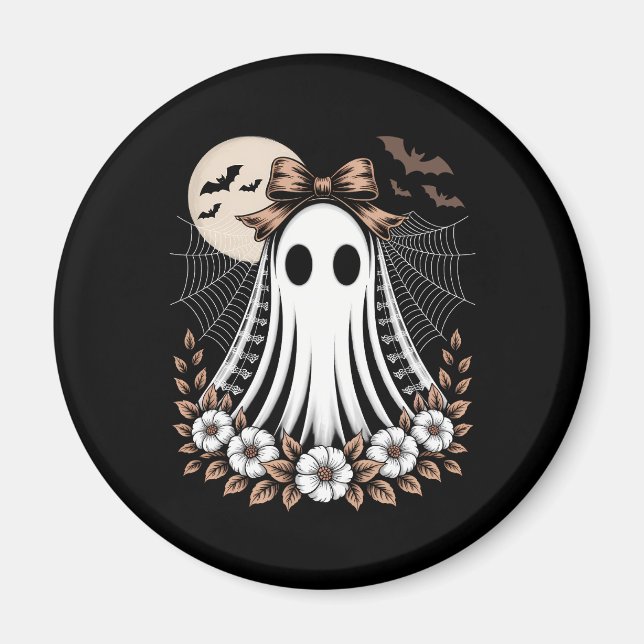 Vintag Lace Ghost Halloween Magnet (Vorne)