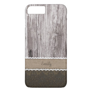 Vintag Lace & Wood Individuelle Name iPhone 7 Plus Case-Mate iPhone Hülle
