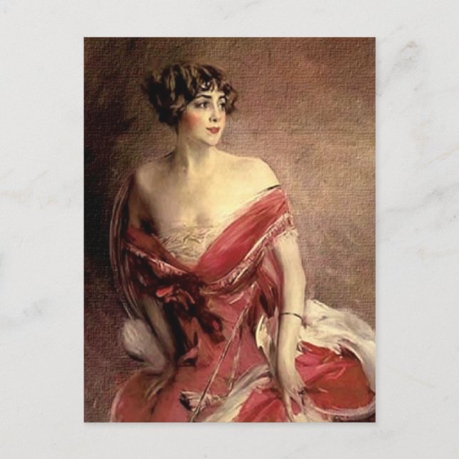 Vintag Lady Portrait - Boldini Postkarte (Vorderseite)