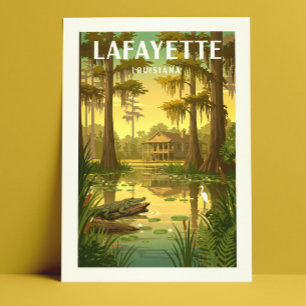 Vintag Lafayette Louisiana Postkarte