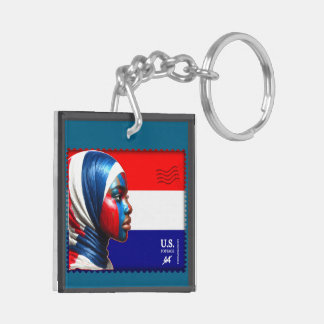 Vintag L'Amerique - Muslime Akryllischer Schlüssel Schlüsselanhänger