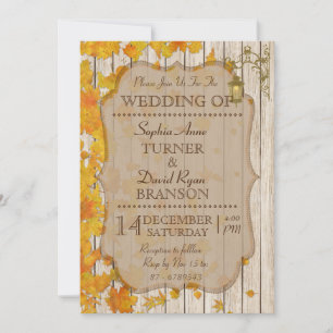 Vintag Lamp Altes Holz Hochzeit im Herbst Einladun Einladung