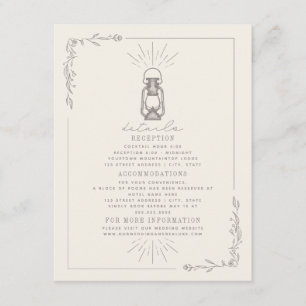 Vintag Lantern Amethyst Hochzeitsinformationen Begleitkarte