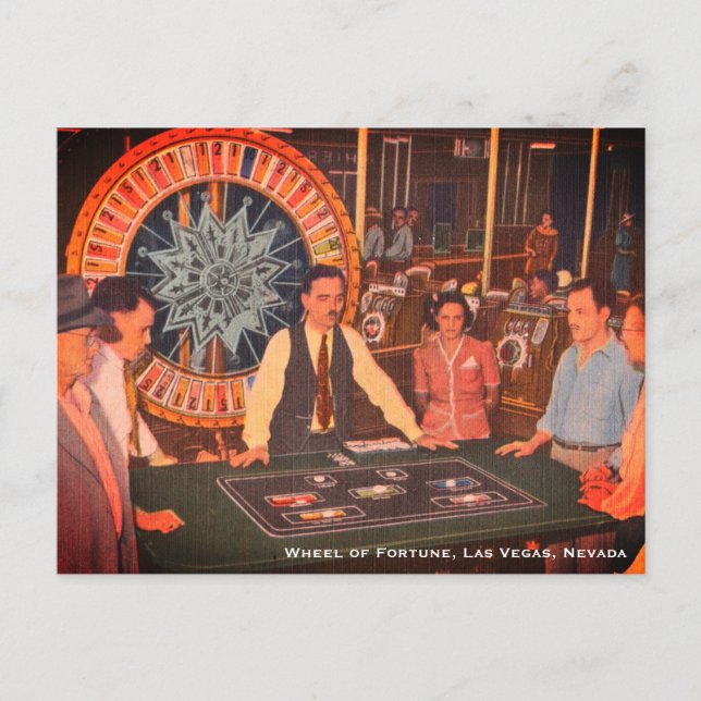 Vintag Las Vegas, Nevada Casino Szene Postkarte (Vorderseite)