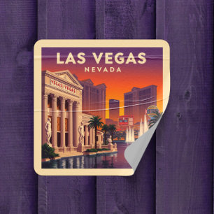 Vintag Las Vegas Nevada Quadratischer Aufkleber
