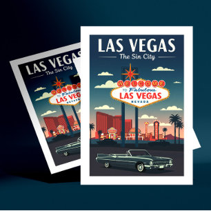 Vintag Las Vegas Postkarte