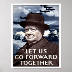 Vintag Lass uns gemeinsam Poster vorwärts machen