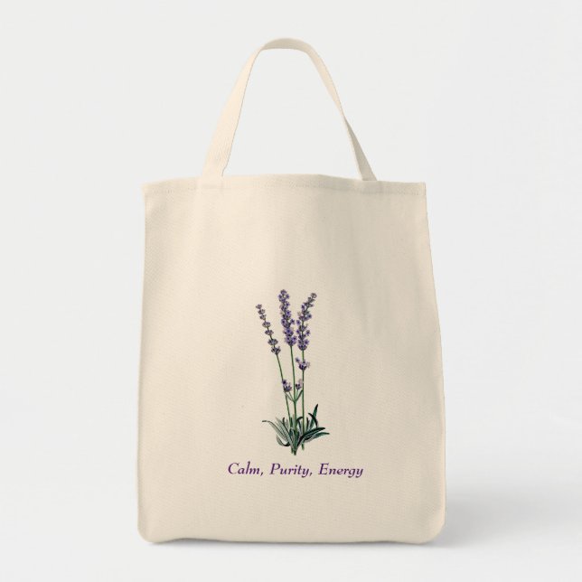 Vintag Lavendel Blume Tote Tasche (Vorne)