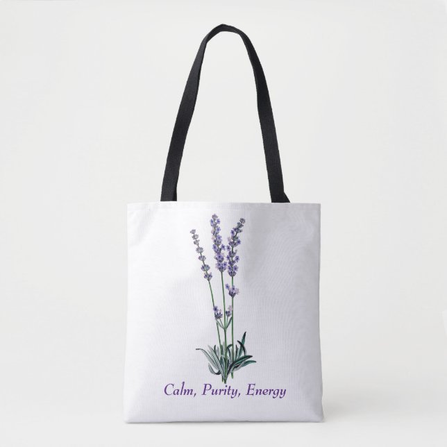 Vintag Lavendel Blume Tote Tasche (Vorderseite)